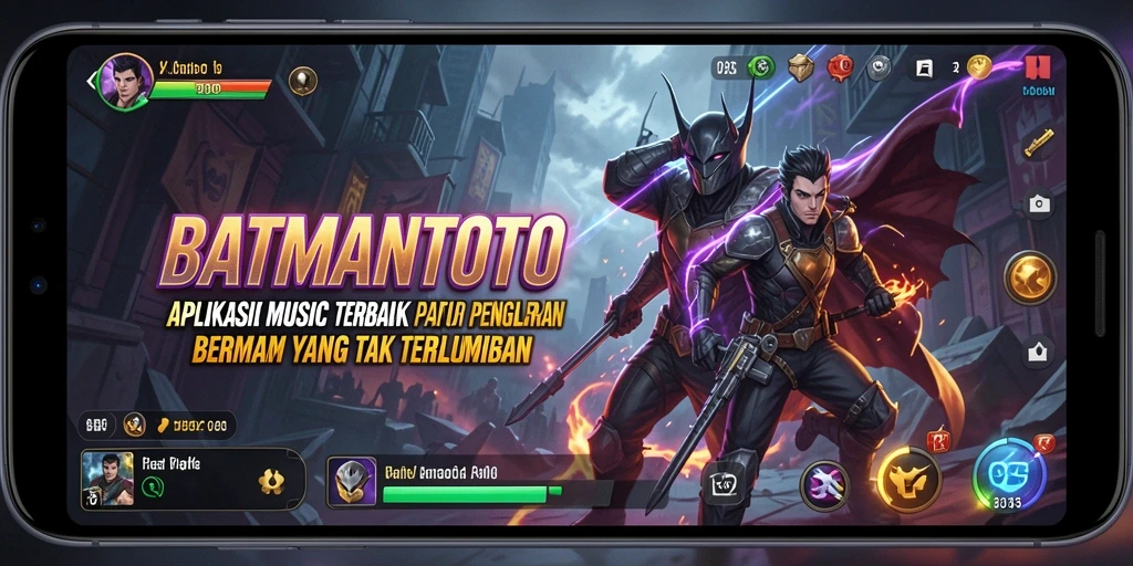 Screenshot BATMANTOTO menampilkan antarmuka aplikasi musik yang menarik.