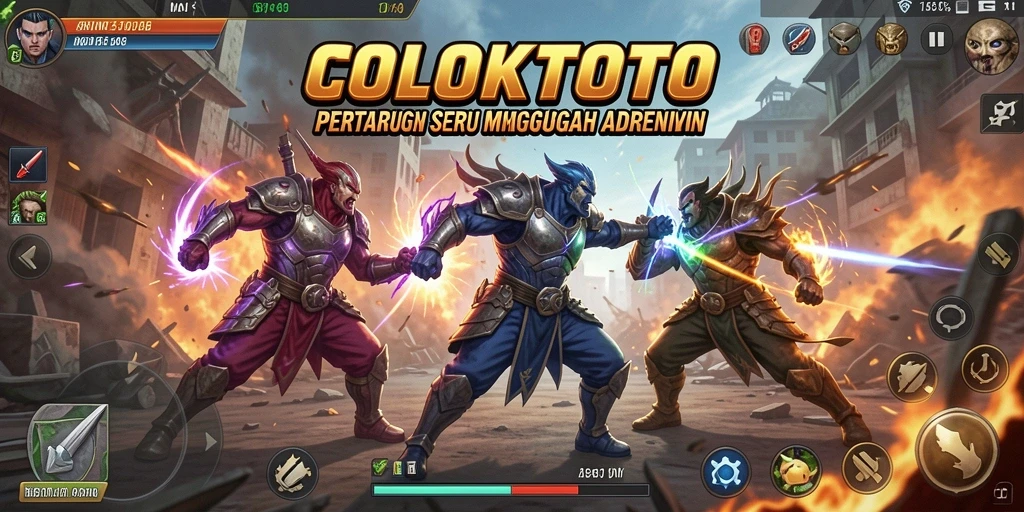 Screenshot gameplay COLOKTOTO yang menunjukkan pertarungan mendebarkan.
