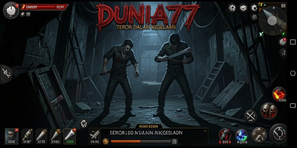 Tangkapan layar permainan DUNIA77 menampilkan suasana mencekam dan gameplay yang menegangkan.