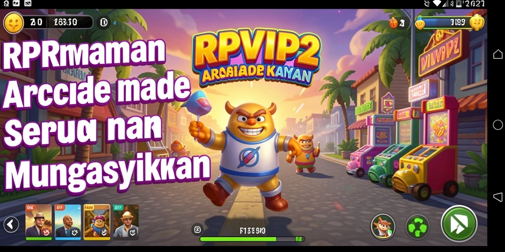 Screenshot RPVIP2 menunjukkan aksi gameplay Arcade yang mendebarkan.